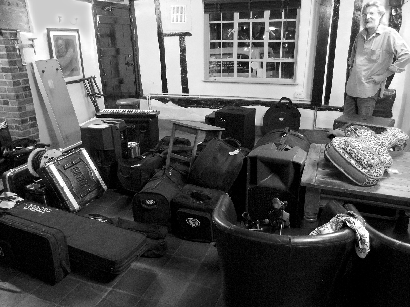 The BBs have one or two cases of gear in The Cock from A November Miscellany and Building Progress, Thornham and Brome, Suffolk - 17th November 2013
