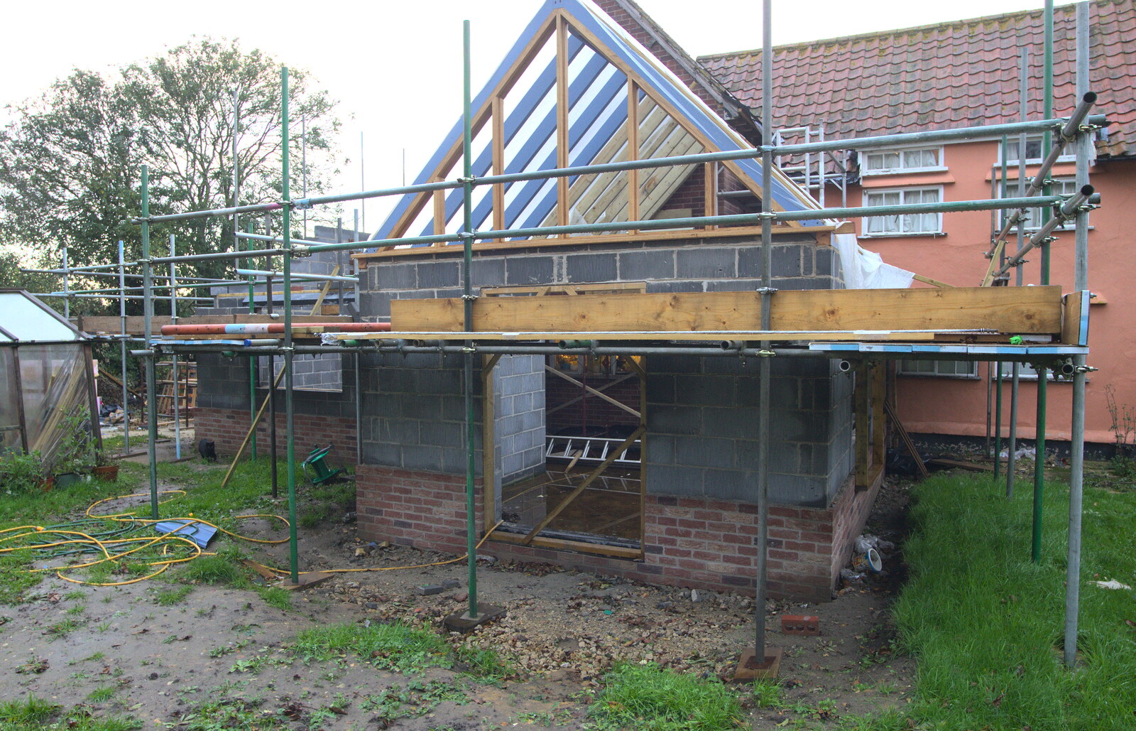 The conservatory roof is coming along nicely from A November Miscellany and Building Progress, Thornham and Brome, Suffolk - 17th November 2013