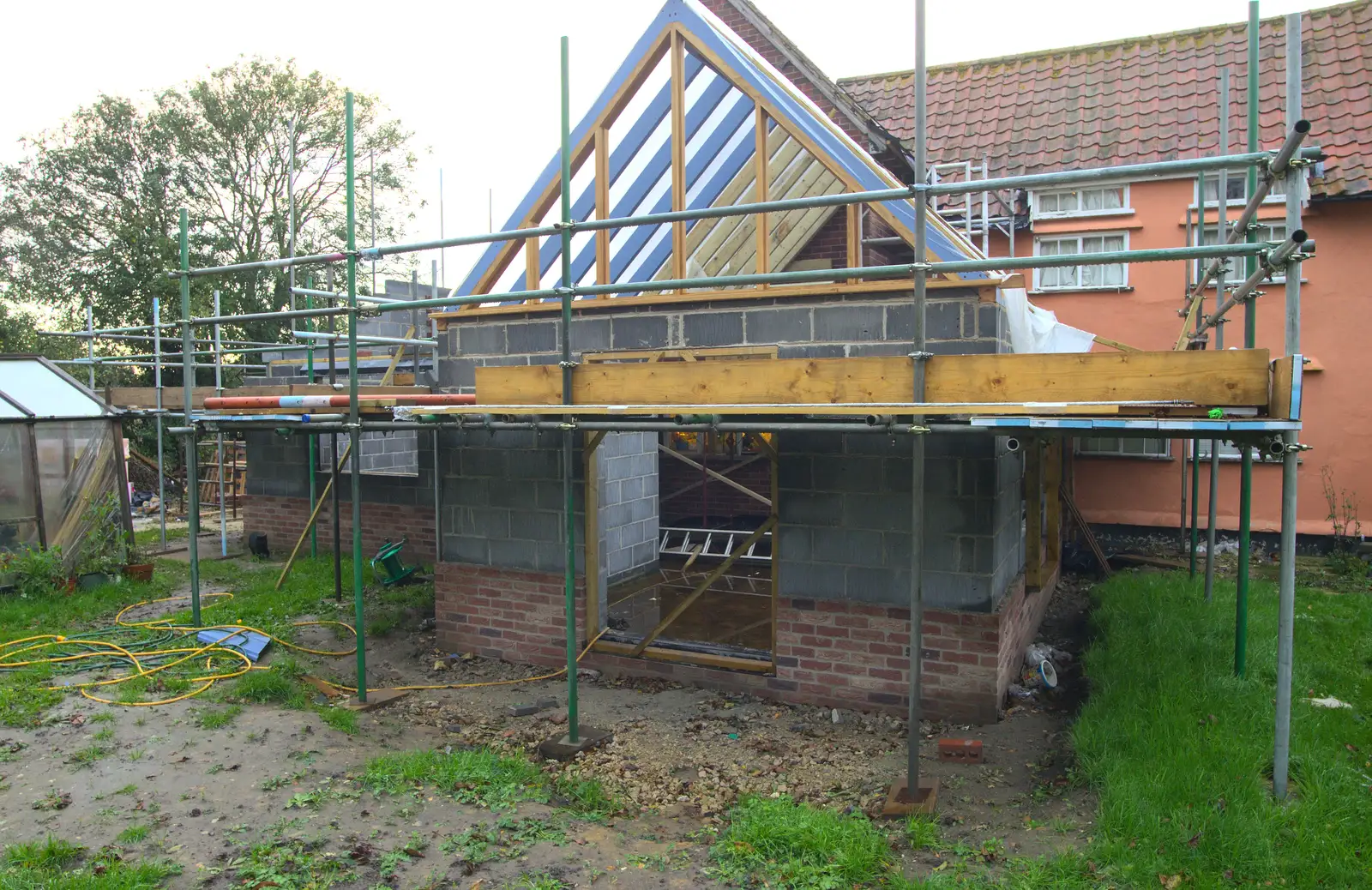 The conservatory roof is coming along nicely, from A November Miscellany and Building Progress, Thornham and Brome, Suffolk - 17th November 2013