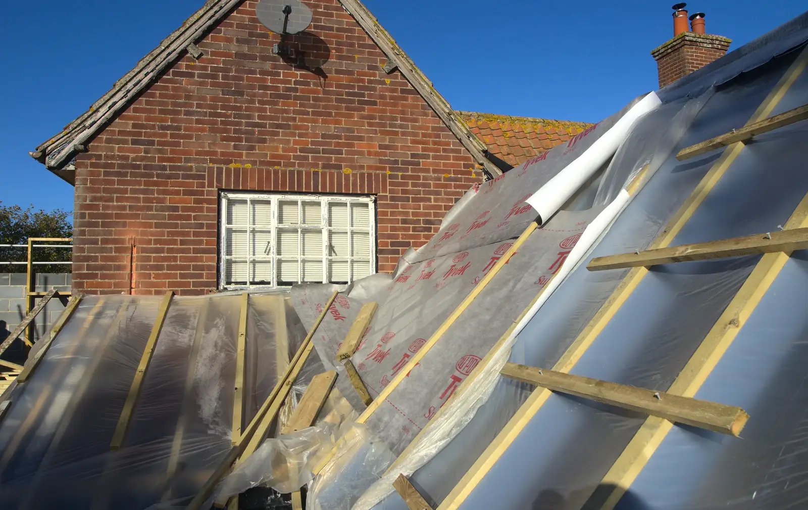 The view from the scaffolding, from A November Miscellany and Building Progress, Thornham and Brome, Suffolk - 17th November 2013