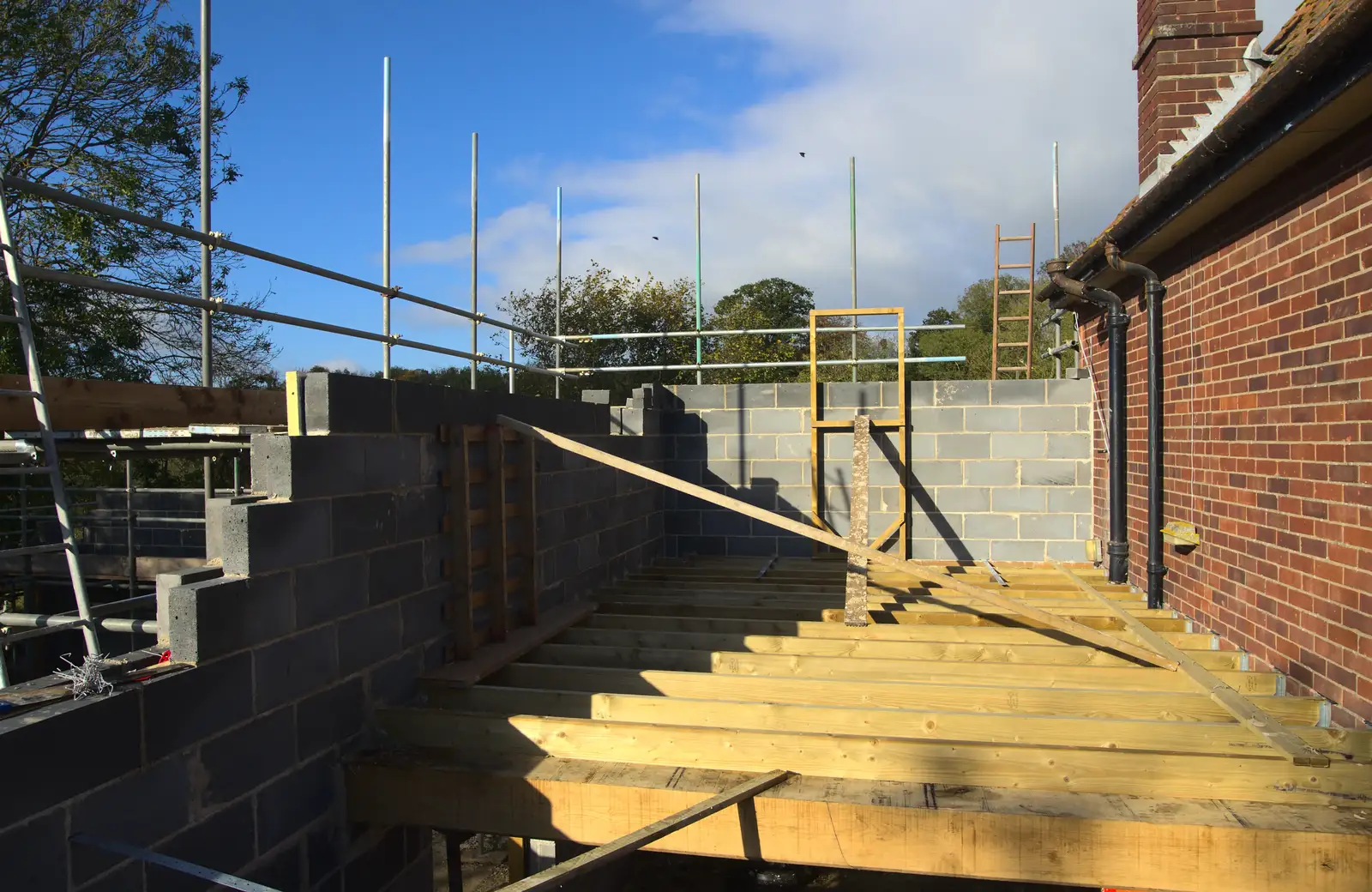 The first floor of the side extension, from A November Miscellany and Building Progress, Thornham and Brome, Suffolk - 17th November 2013