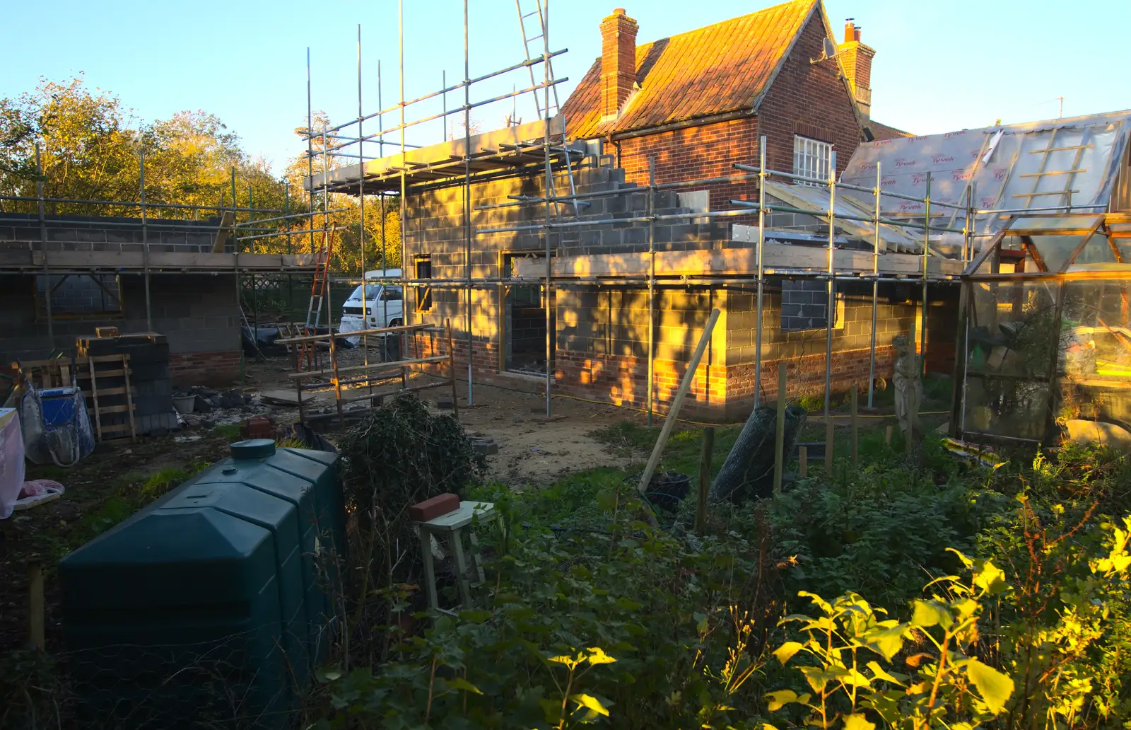 It's a building site alright, from A November Miscellany and Building Progress, Thornham and Brome, Suffolk - 17th November 2013