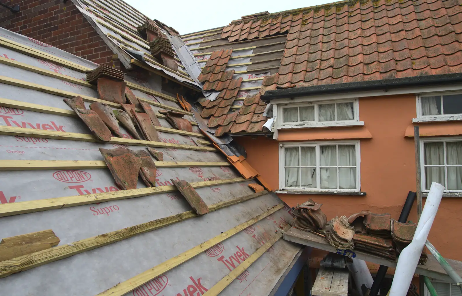 The roof is like a terracotta jigsaw, from A November Miscellany and Building Progress, Thornham and Brome, Suffolk - 17th November 2013