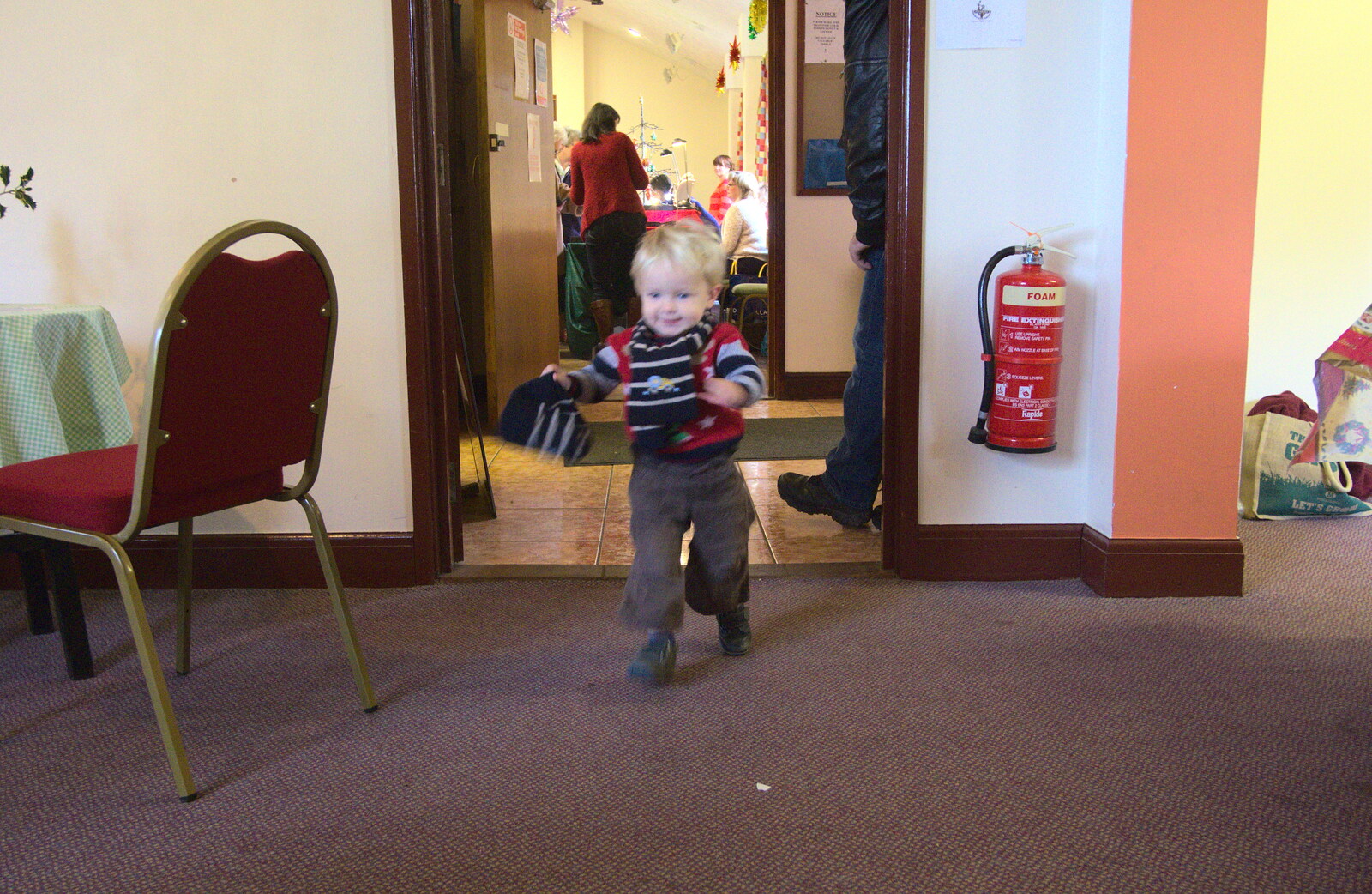 More Building and Palgrave Playground, Suffolk - 24th November 2013: Harry runs around at Palgrave village hall