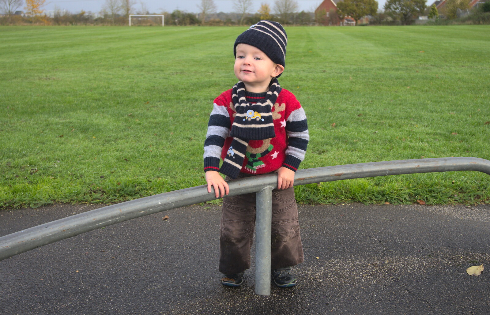 More Building and Palgrave Playground, Suffolk - 24th November 2013: Harry roams around looking cheeky