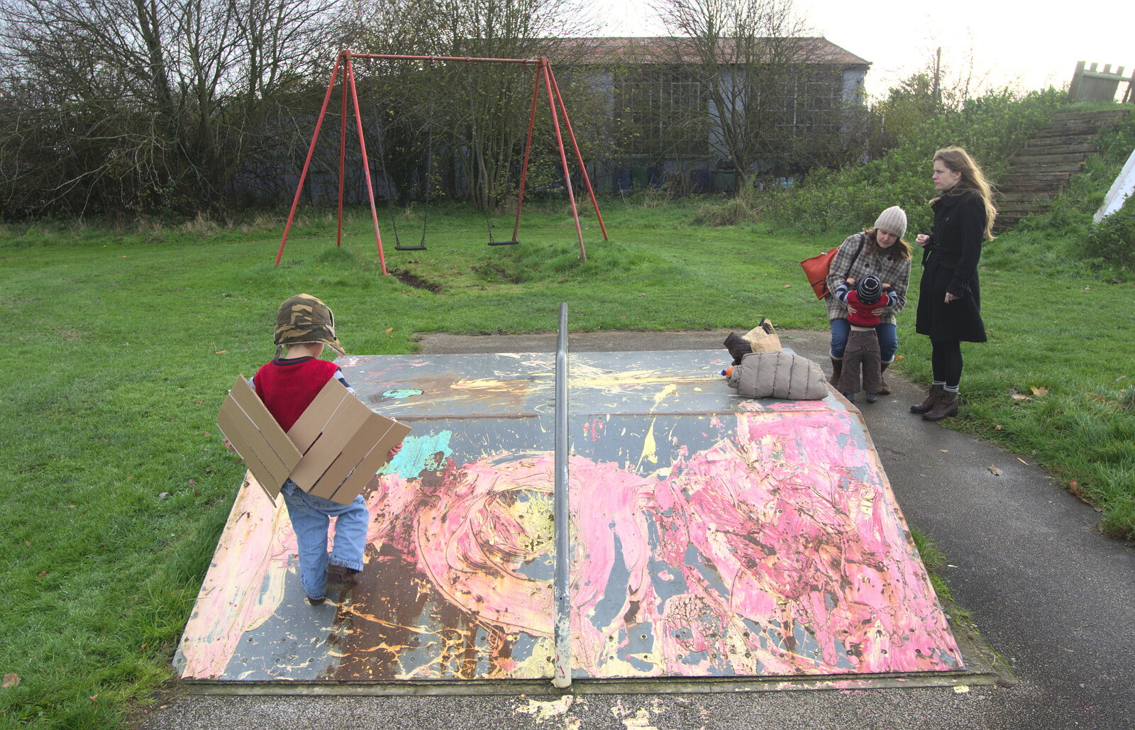 More Building and Palgrave Playground, Suffolk - 24th November 2013: A skate ramp, and Fred's wings