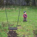 Harry stands next to the swing, More Building and Palgrave Playground, Suffolk - 24th November 2013