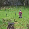 Harry stands next to the swing, More Building and Palgrave Playground, Suffolk - 24th November 2013