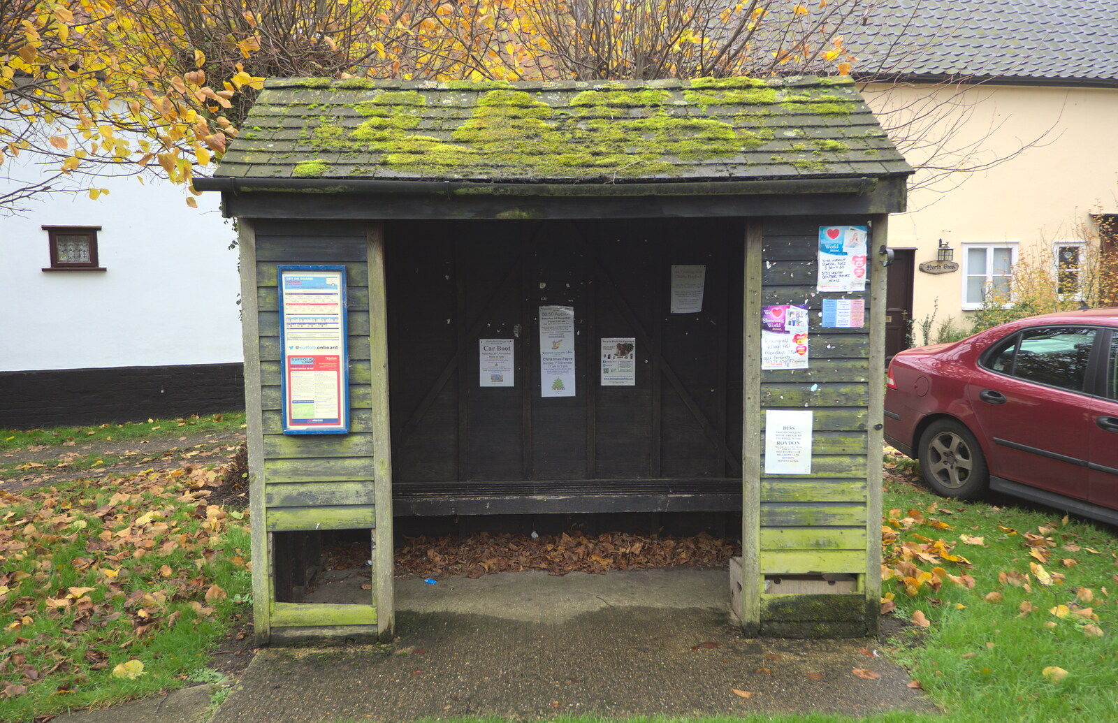More Building and Palgrave Playground, Suffolk - 24th November 2013: The bus stop in Palgrave