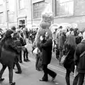 Some dude hauls a Christmas tree around, Lunch in the East End, Spitalfields and Brick Lane, London - 1st December 2013