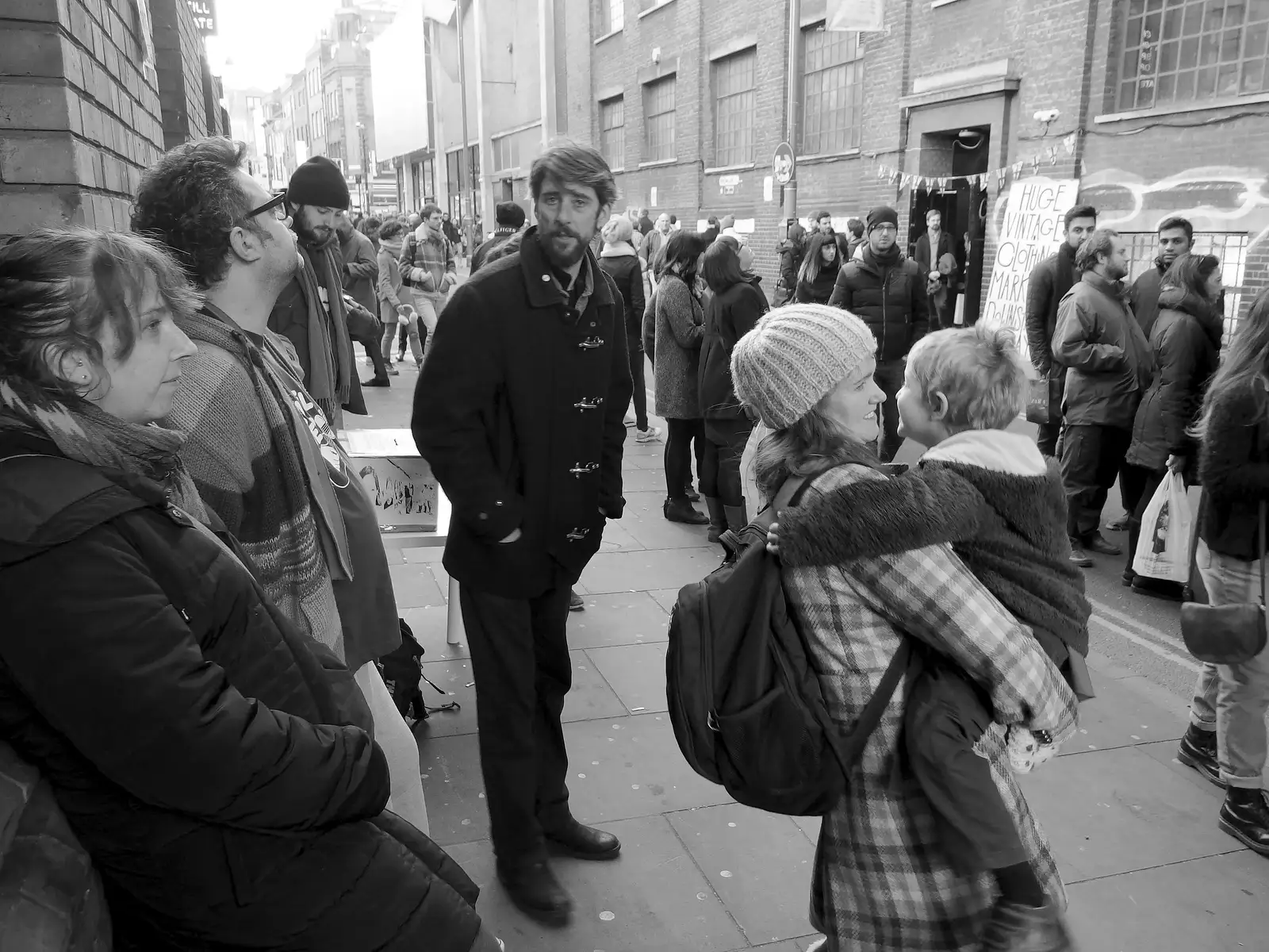 Jilly, Noddy, Kiwi Mick, Isobel and Fred, from Lunch in the East End, Spitalfields and Brick Lane, London - 1st December 2013