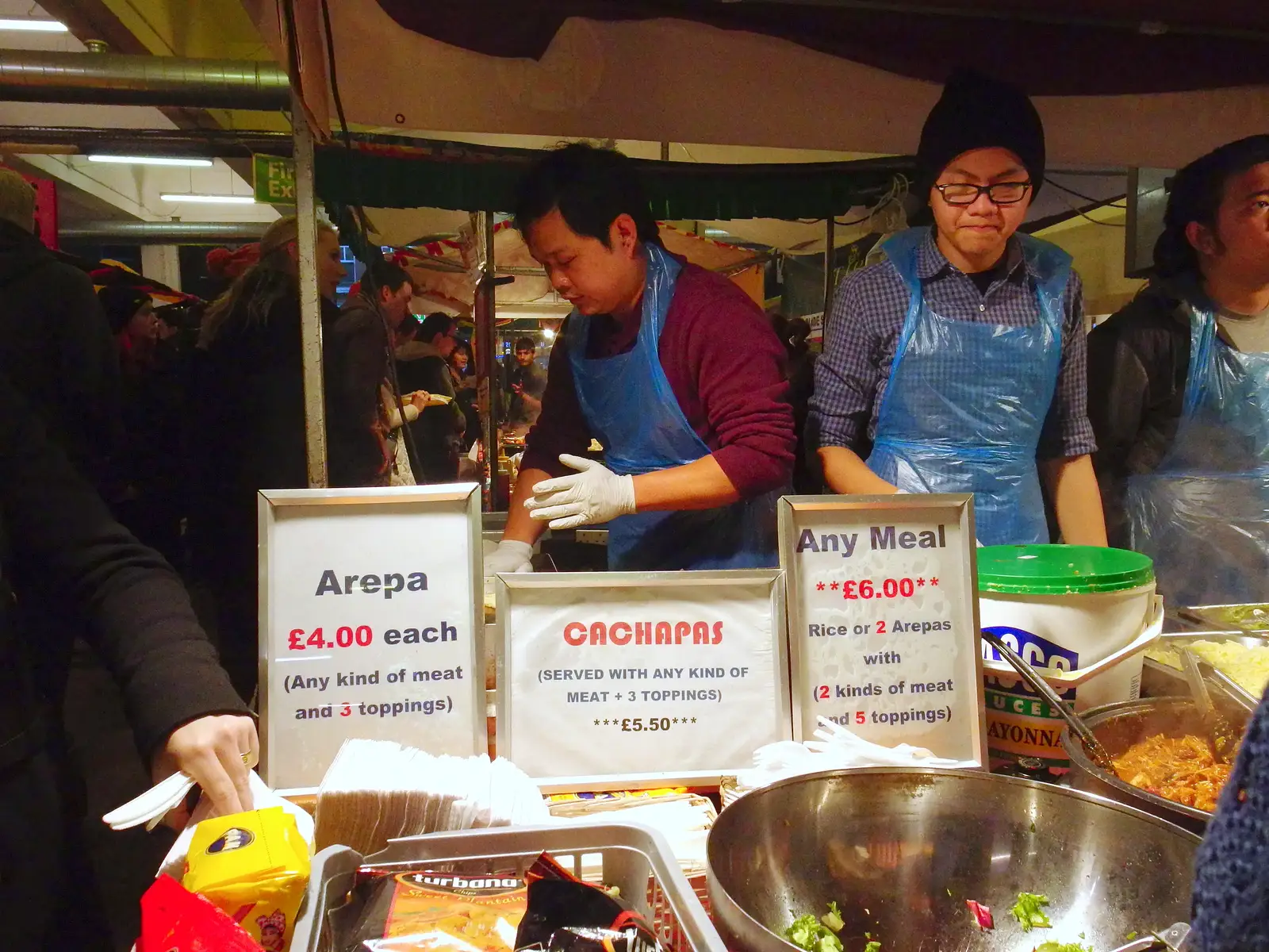 The Venezuelan street food stall, from Lunch in the East End, Spitalfields and Brick Lane, London - 1st December 2013