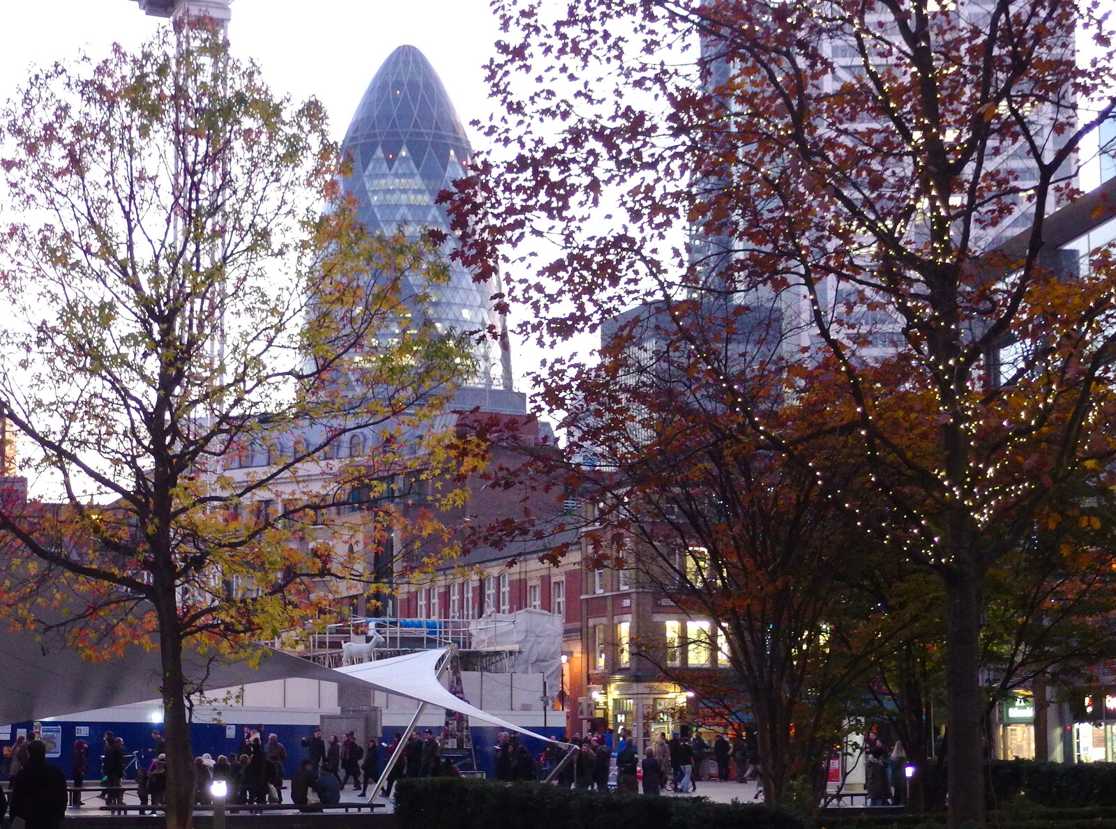 Spitalfields and the Gherkin from Lunch in the East End, Spitalfields and Brick Lane, London - 1st December 2013