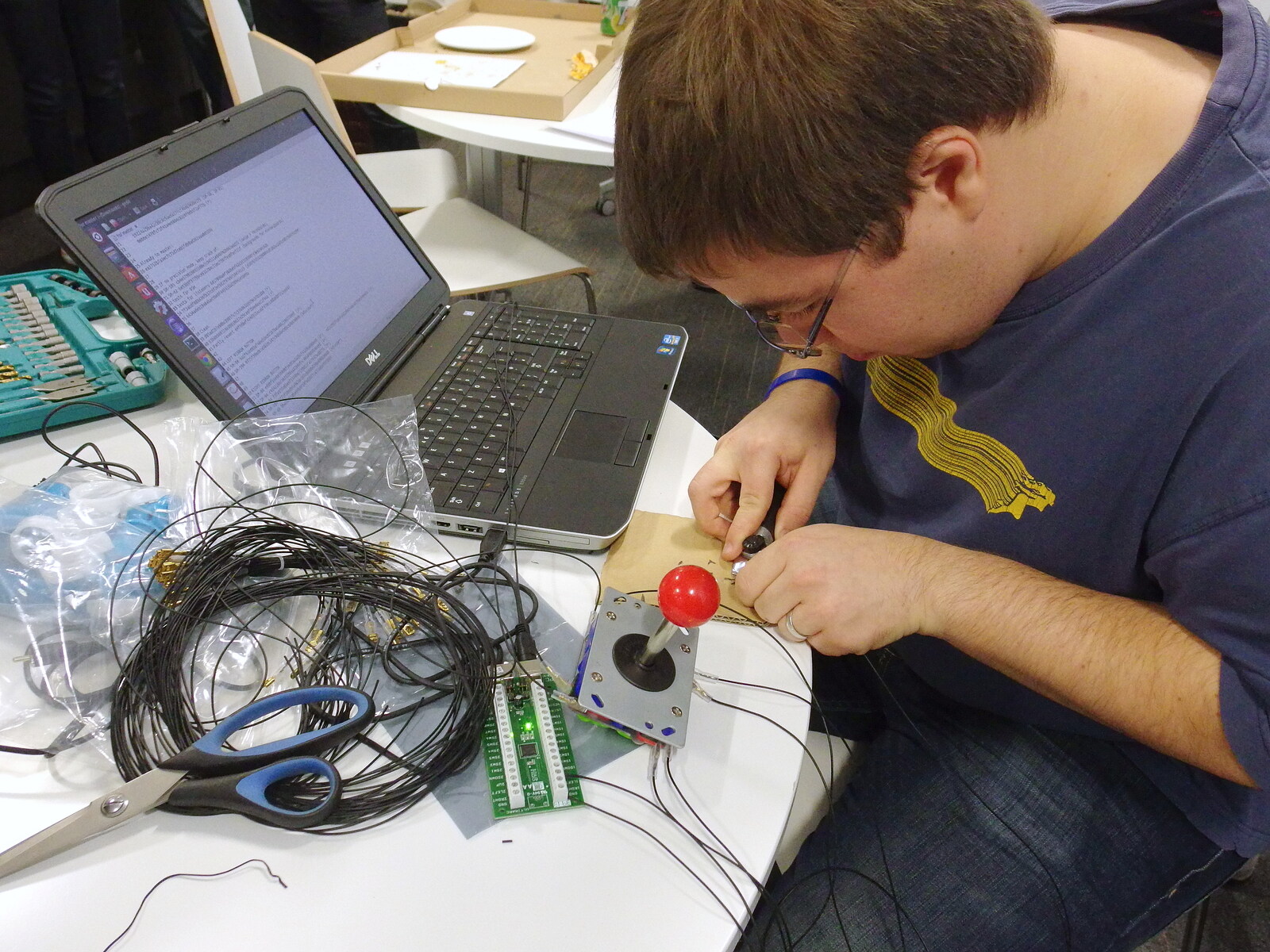 Craig with a load of wiring from SwiftKey's Arcade Cabinet, and the Streets of Southwark, London - 5th December 2013