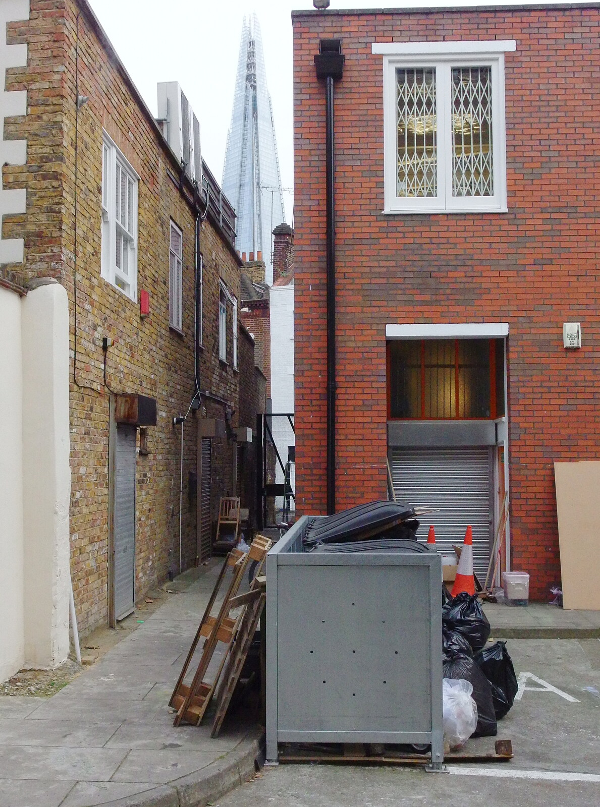 A pile of junk in Flatiron Yard from SwiftKey's Arcade Cabinet, and the Streets of Southwark, London - 5th December 2013