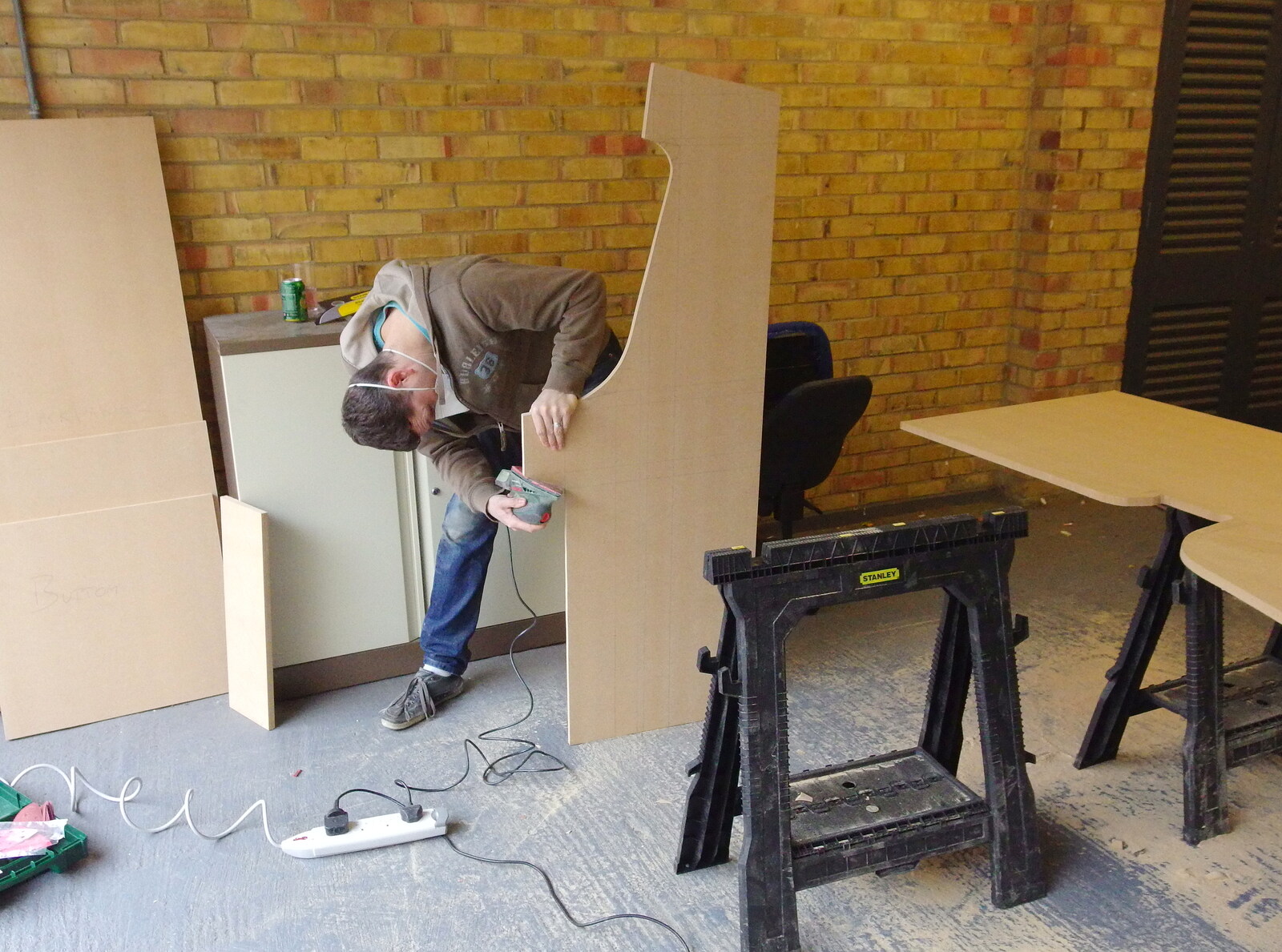 SwiftKey's Arcade Cabinet, and the Streets of Southwark, London - 5th December 2013: The MDF looks like a cabinet part now
