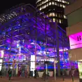 The purple bottom of Tower 42, SwiftKey's Arcade Cabinet, and the Streets of Southwark, London - 5th December 2013