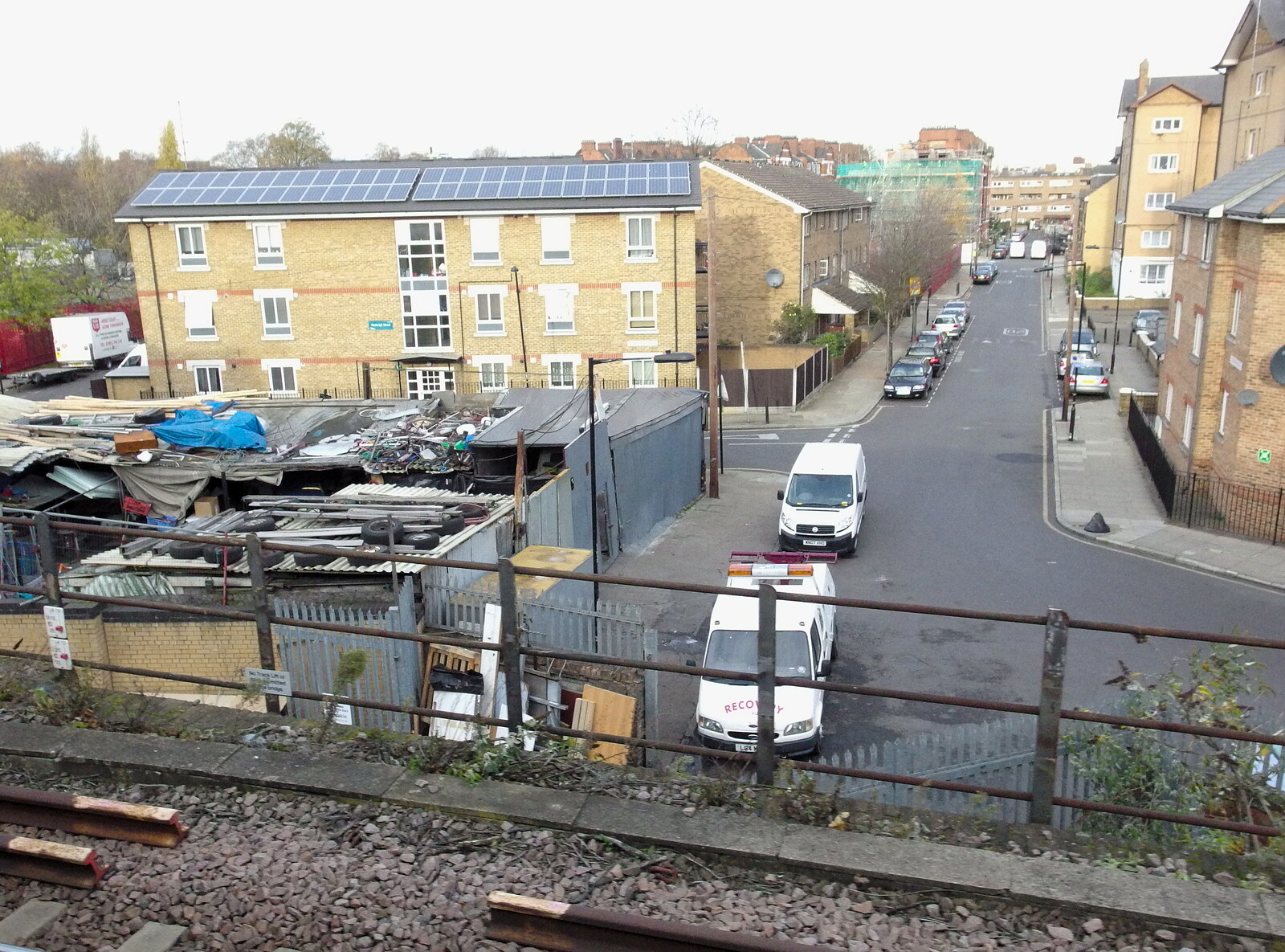 SwiftKey's Arcade Cabinet, and the Streets of Southwark, London - 5th December 2013: The scrapyard on Portland Place
