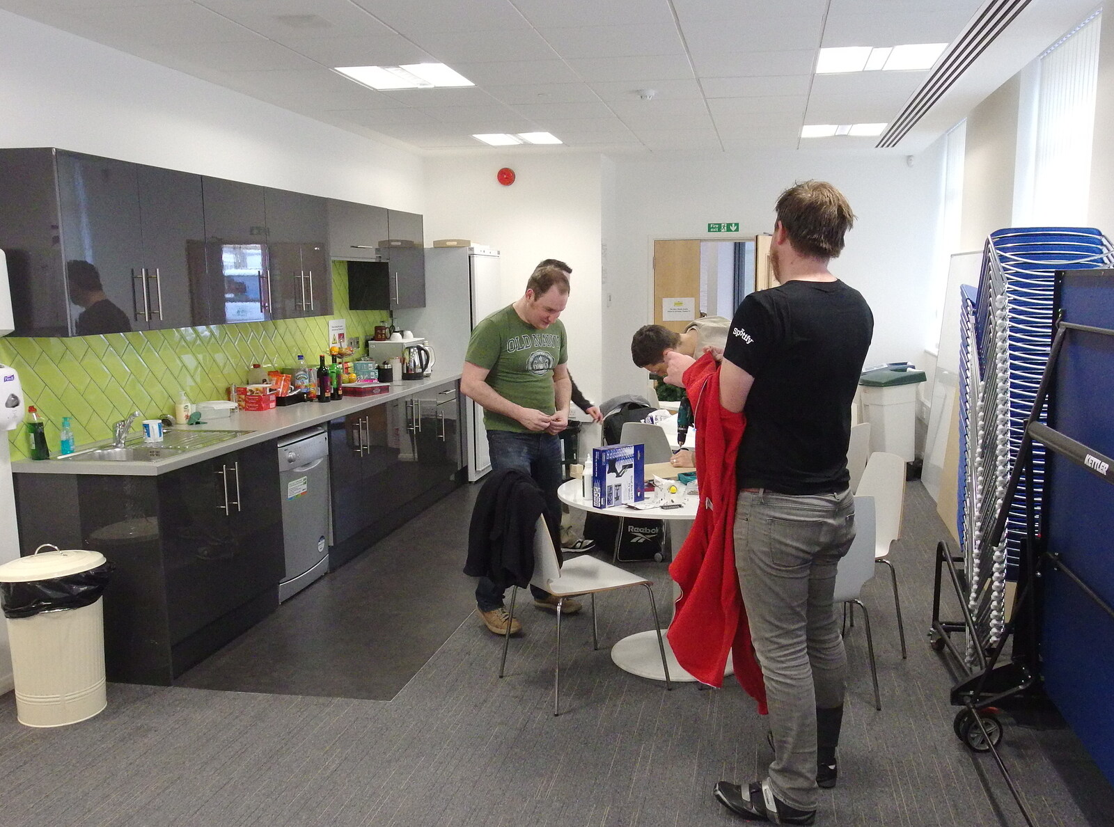 SwiftKey's Arcade Cabinet, and the Streets of Southwark, London - 5th December 2013: Morning activity in the kitchen area
