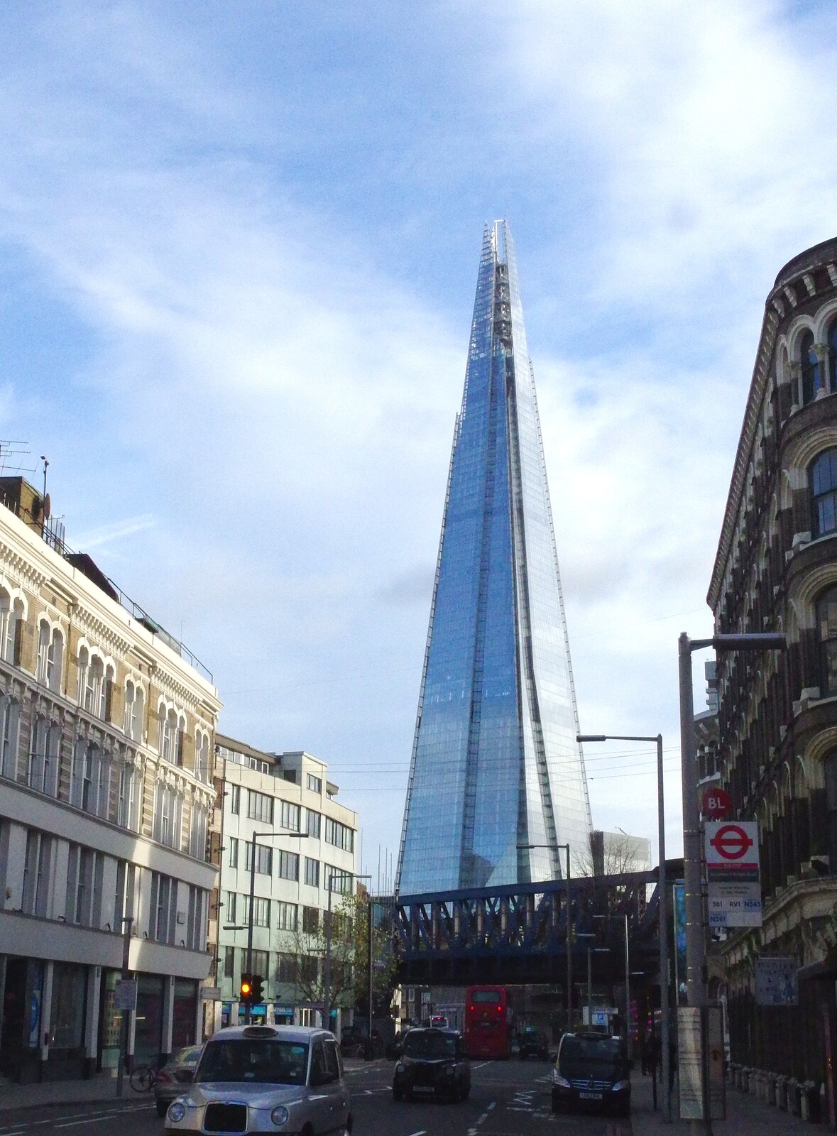 SwiftKey's Arcade Cabinet, and the Streets of Southwark, London - 5th December 2013: The Shard, from Southwark Street