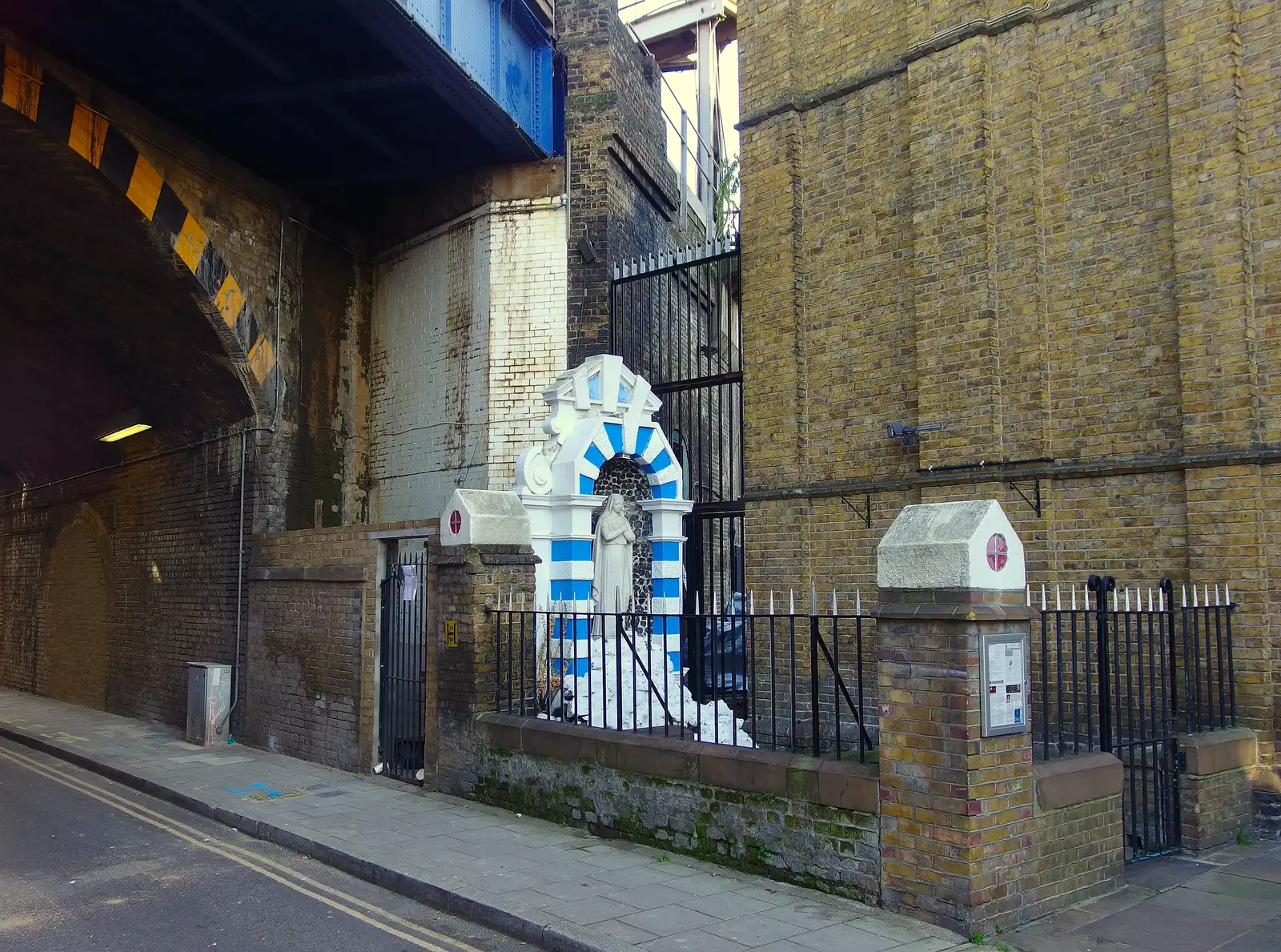 A Scary Mary outside a church, from SwiftKey's Arcade Cabinet, and the Streets of Southwark, London - 5th December 2013