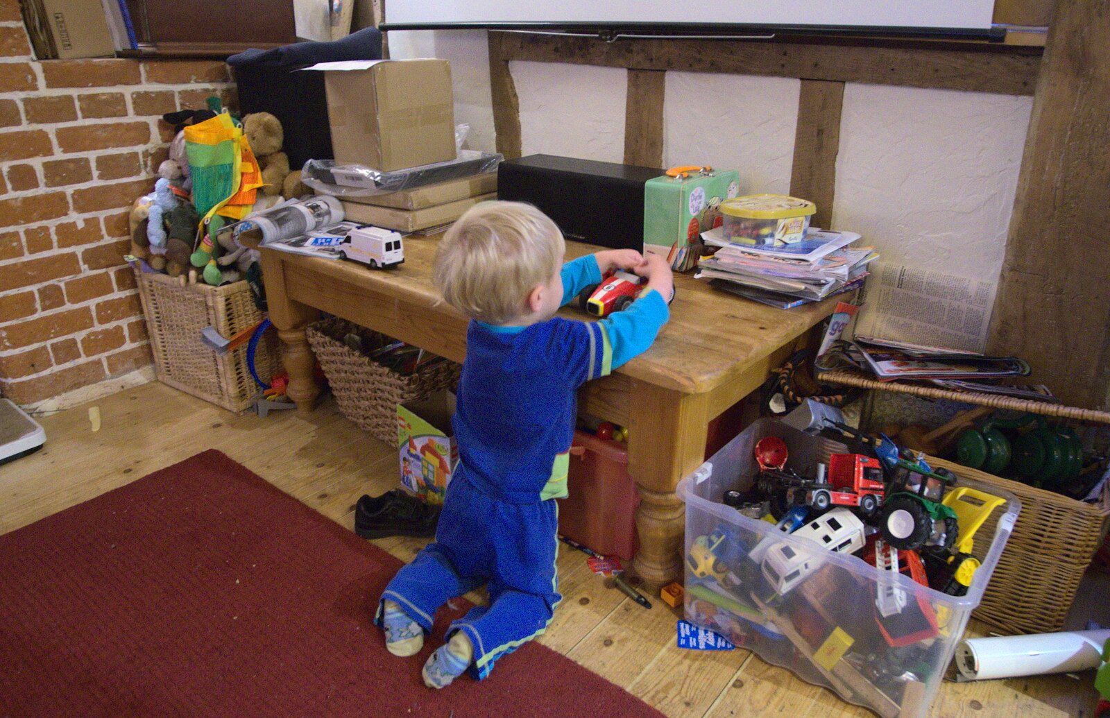Harry plays with some toys in the lounge from The Eye Lights, Eye, Suffolk - 6th December 2013