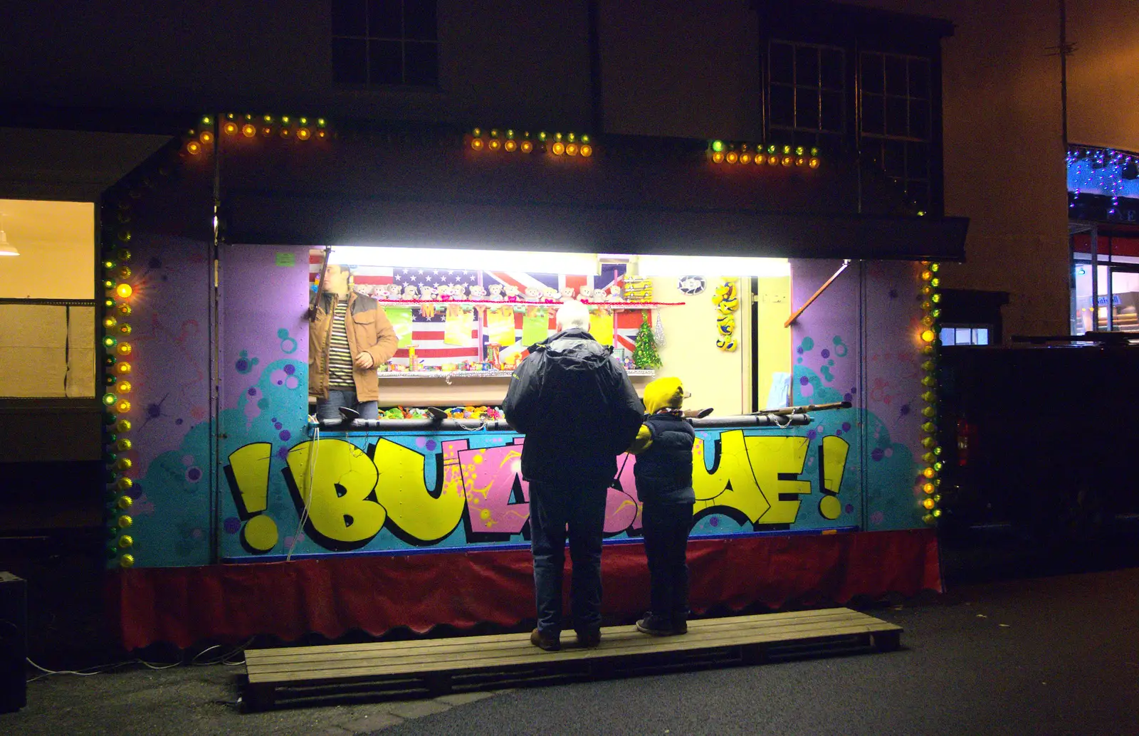 Father and son on the air rifles, from The Eye Lights, Eye, Suffolk - 6th December 2013