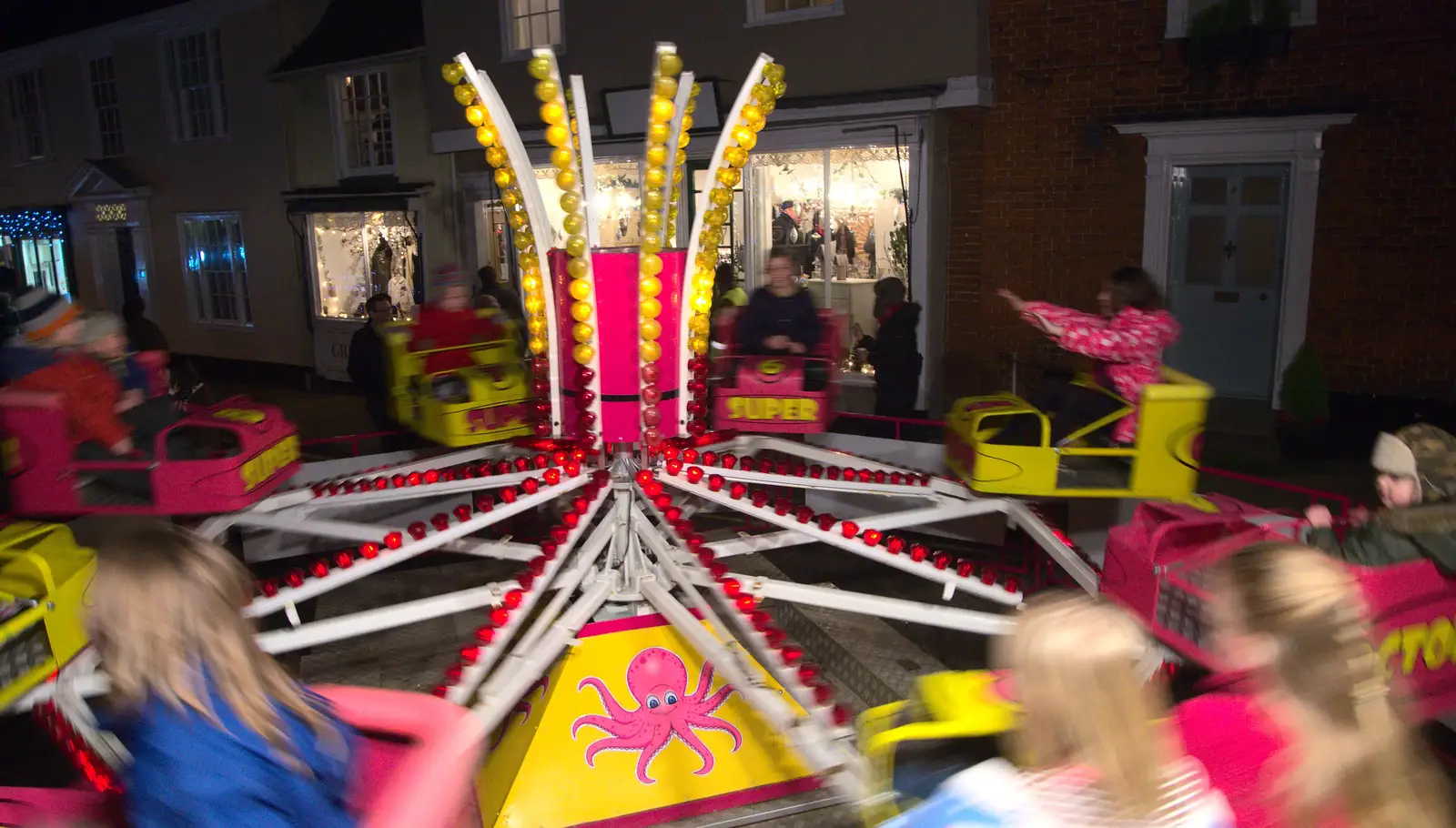 Fred (far right) spins around, from The Eye Lights, Eye, Suffolk - 6th December 2013