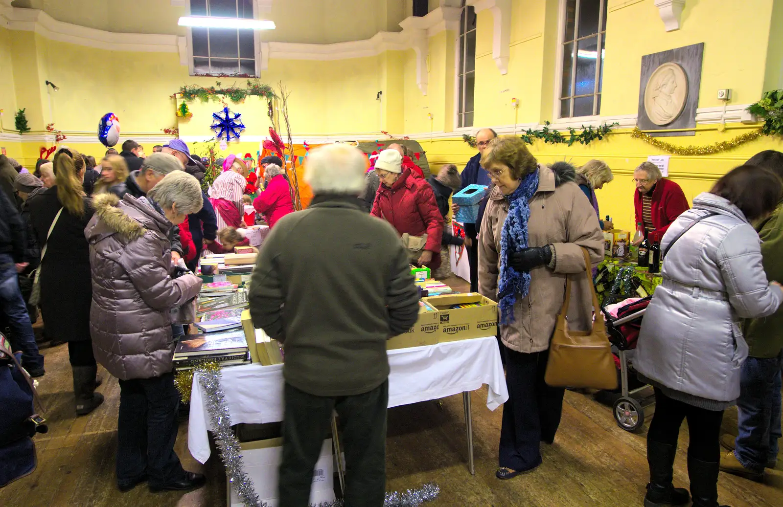 Some sort of jumble sale is on in the town hall, from The Eye Lights, Eye, Suffolk - 6th December 2013