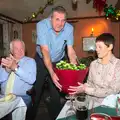 Alan gives Pippa some flowers, The BSCC Christmas Dinner, Brome, Suffolk - 7th December 2013