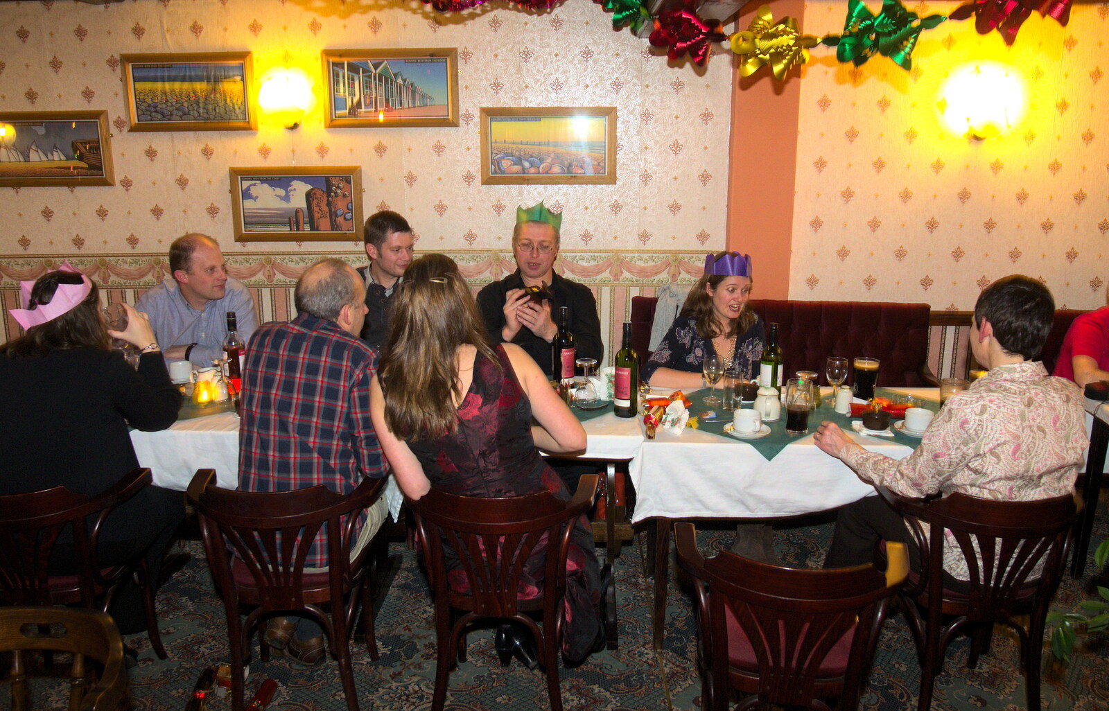 The rowdy table from The BSCC Christmas Dinner, Brome, Suffolk - 7th December 2013