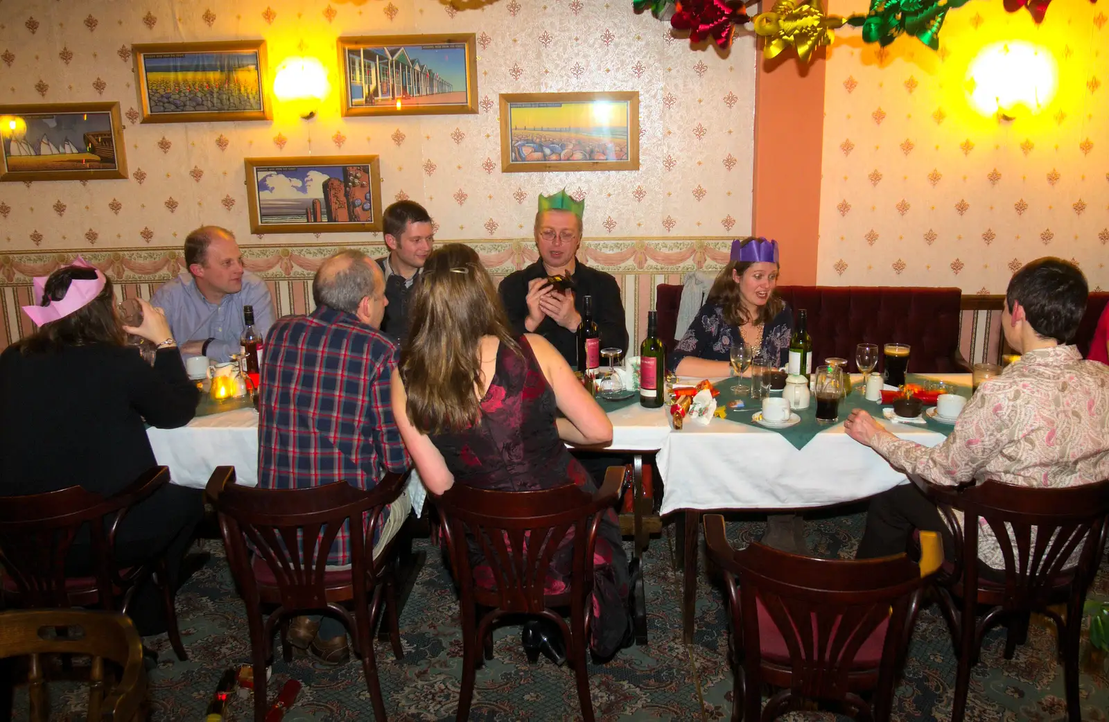 The rowdy table, from The BSCC Christmas Dinner, Brome, Suffolk - 7th December 2013