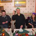 Marc holds up a glass, The BSCC Christmas Dinner, Brome, Suffolk - 7th December 2013