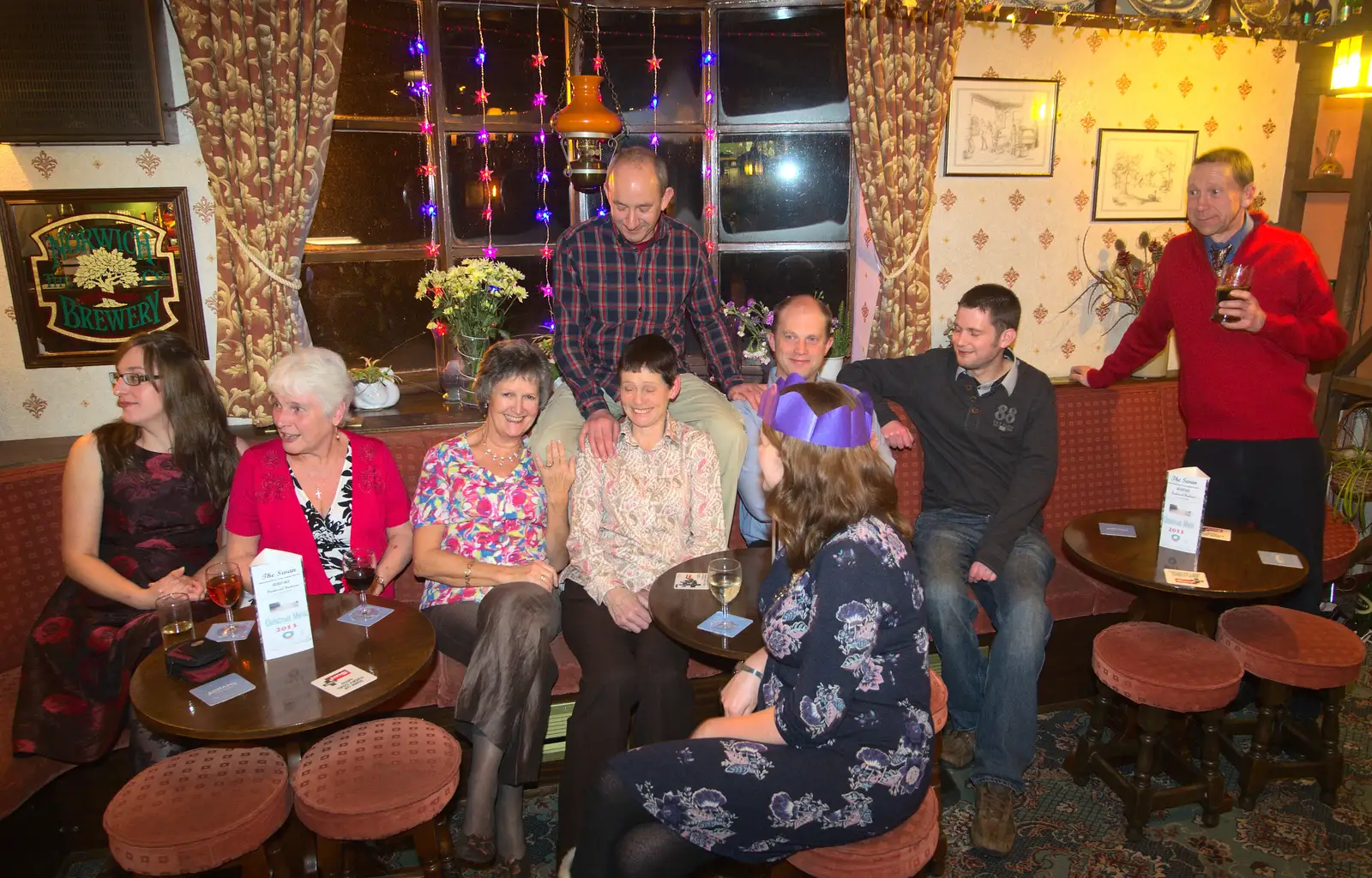 A BSCC group photo assembles, from The BSCC Christmas Dinner, Brome, Suffolk - 7th December 2013