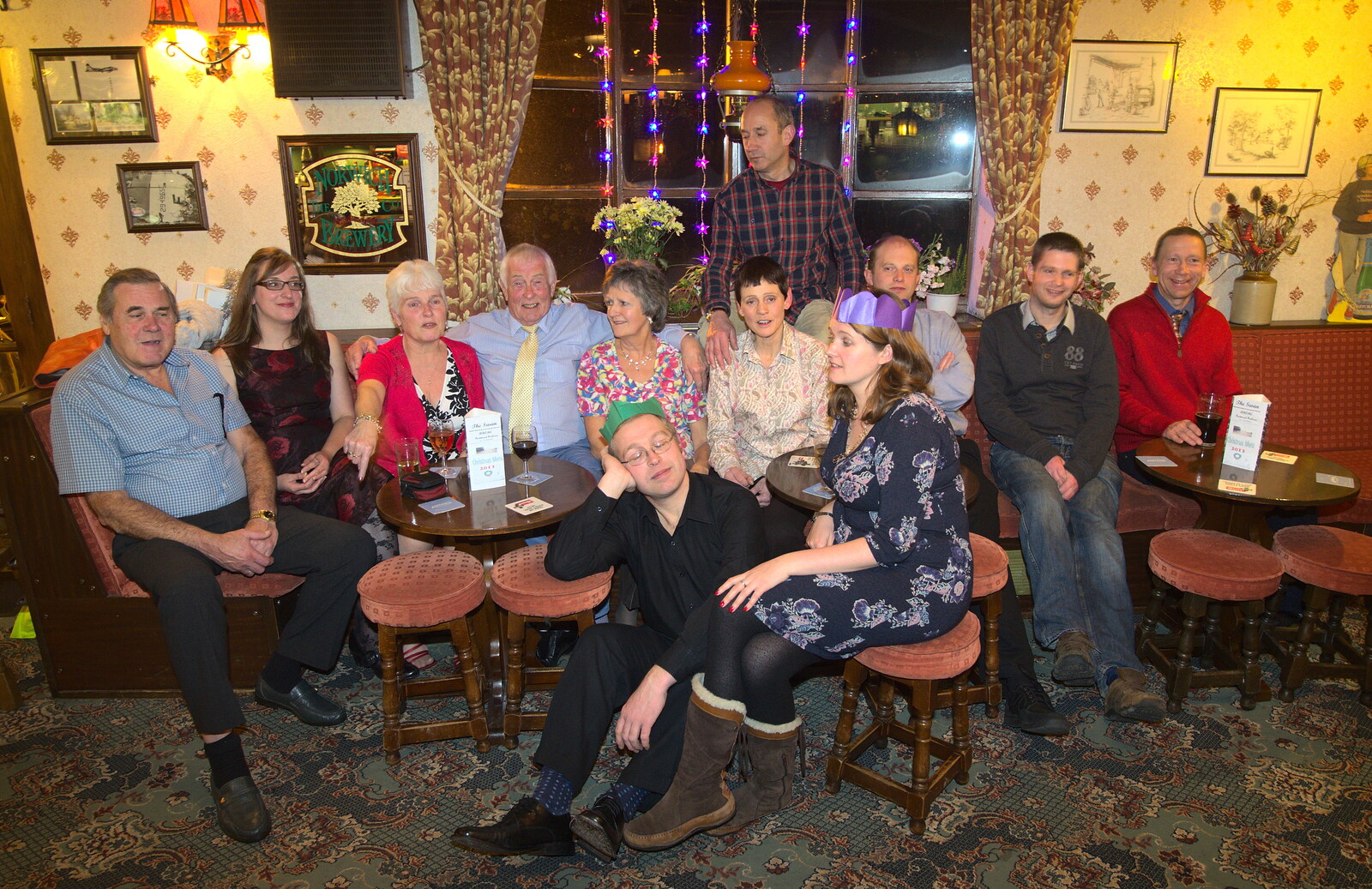 A group photo from The BSCC Christmas Dinner, Brome, Suffolk - 7th December 2013