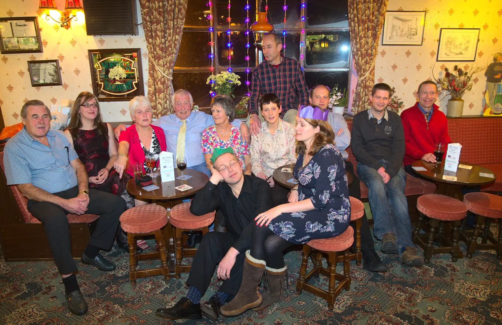 A group photo, from The BSCC Christmas Dinner, Brome, Suffolk - 7th December 2013