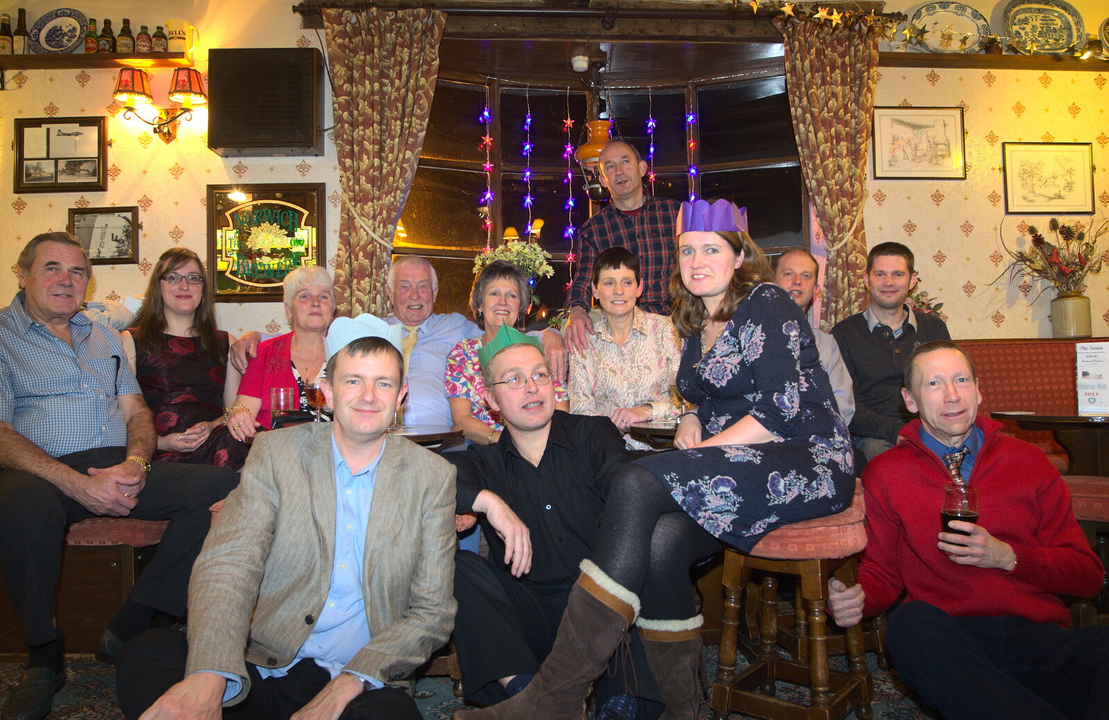 Nosher gets in on the group photo action from The BSCC Christmas Dinner, Brome, Suffolk - 7th December 2013
