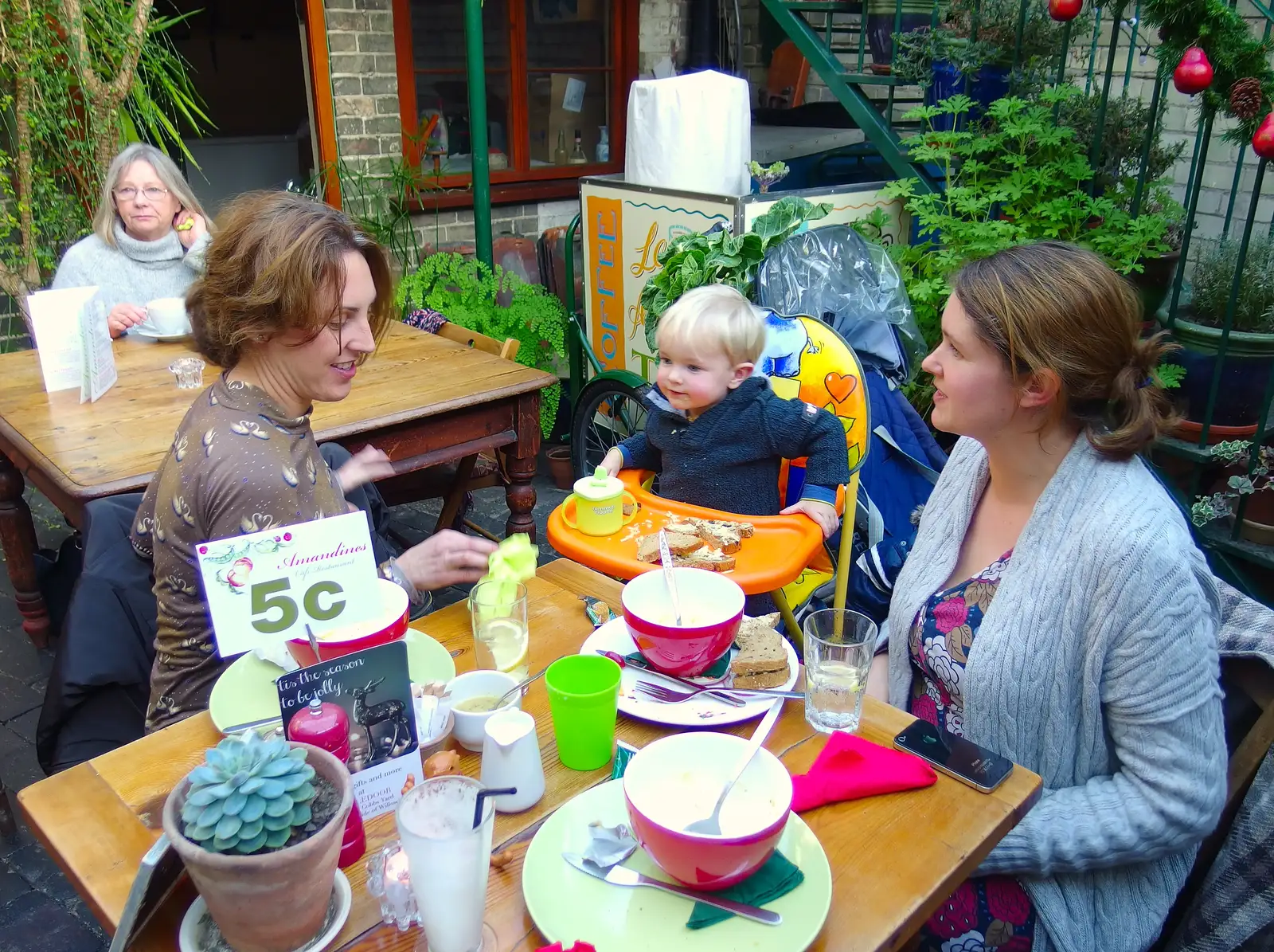 Carmen, Harry and Isobel, from Saturday Café Life, Diss, Norfolk - 14th December 2013