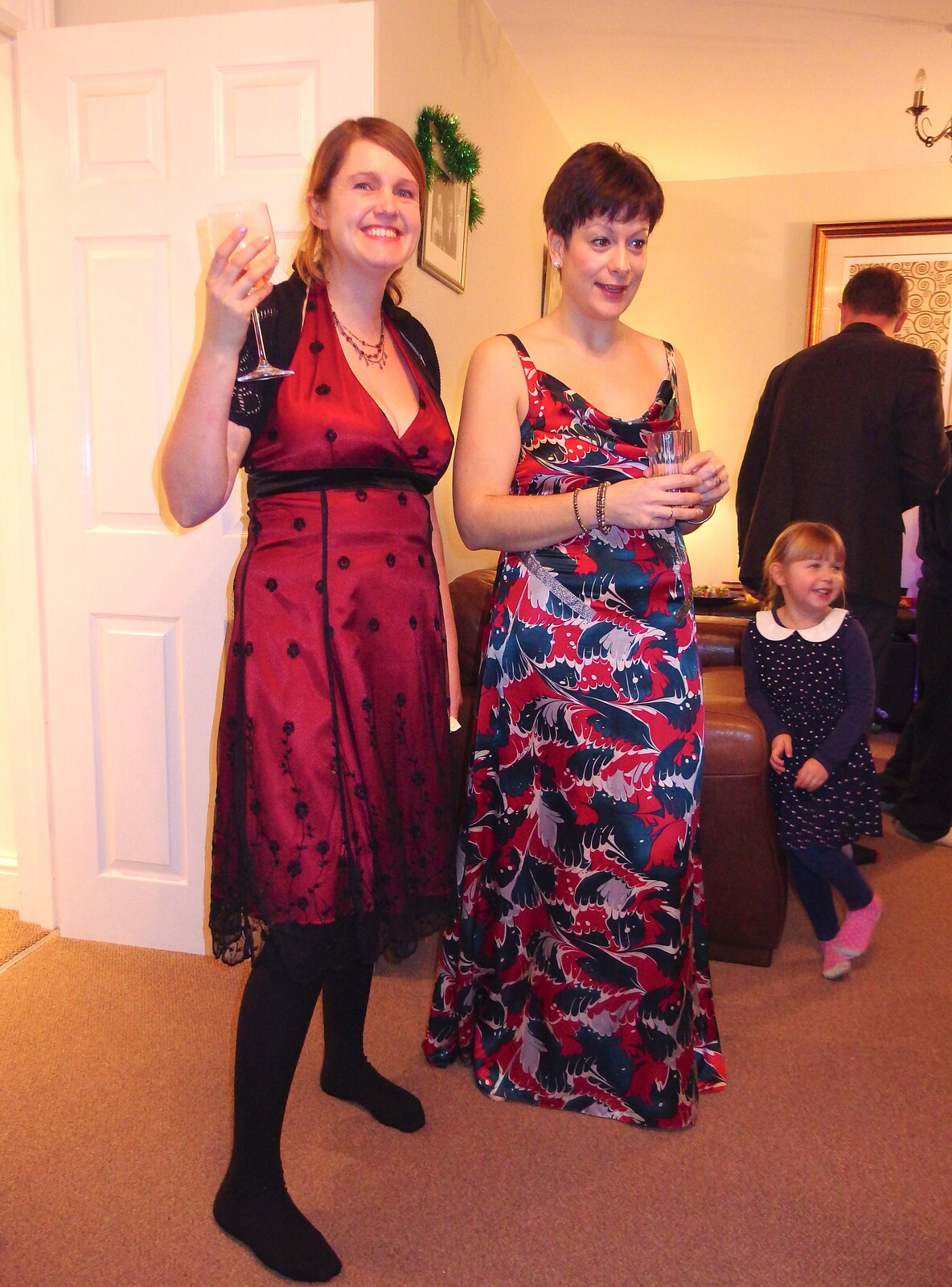 Isobel and Clare from A Christmas Party, Brome, Suffolk - 21st December 2013
