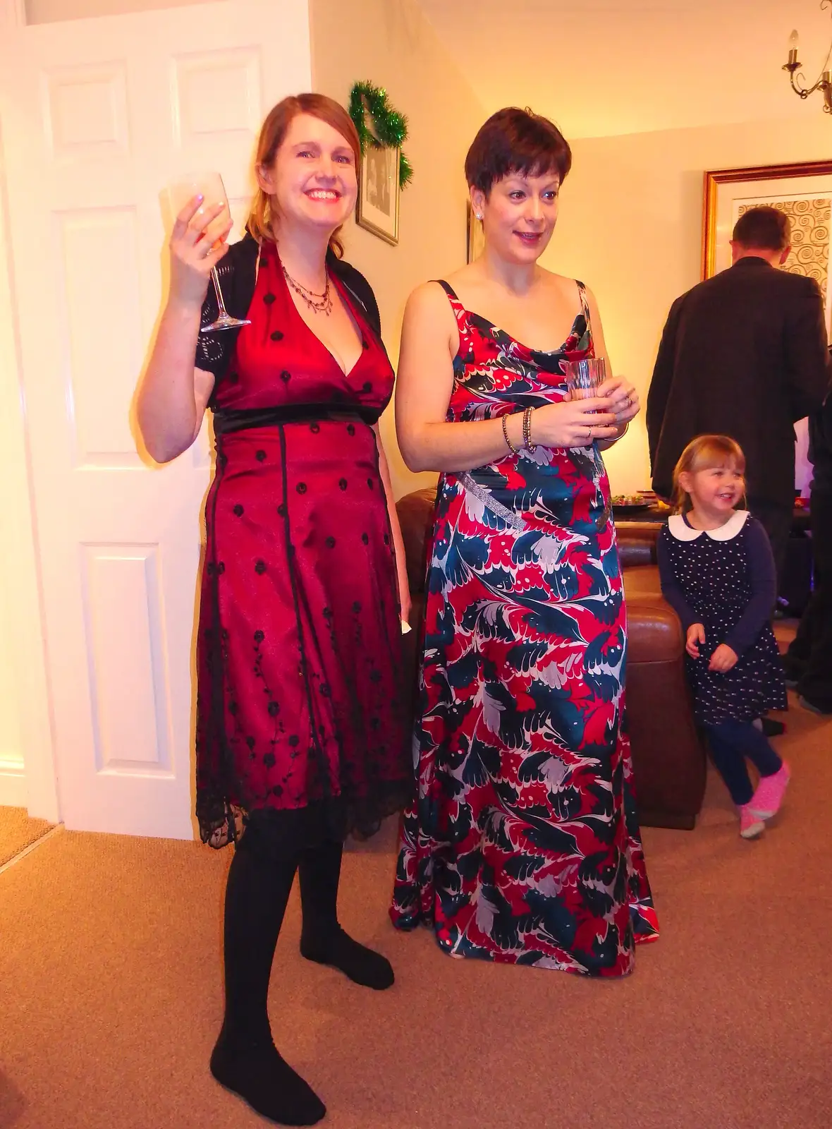 Isobel and Clare, from A Christmas Party, Brome, Suffolk - 21st December 2013