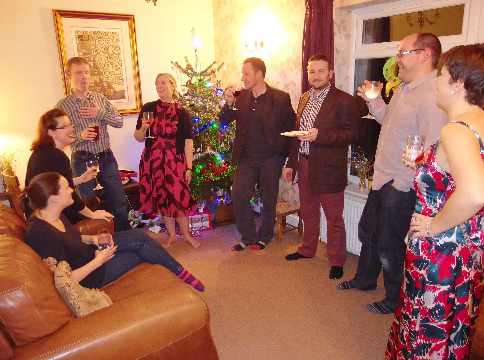 Party gathering, from A Christmas Party, Brome, Suffolk - 21st December 2013