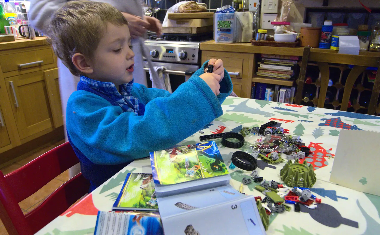 Fred's got some Lego, from Christmas Day and all that, Brome, Suffolk - 25th December 2013