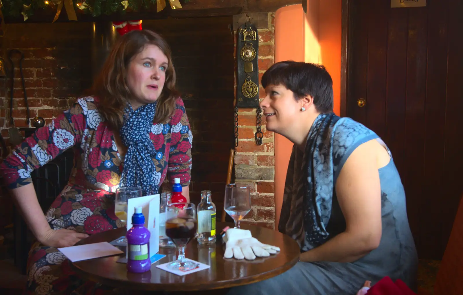 Isobel and Clare, from Christmas Day and all that, Brome, Suffolk - 25th December 2013