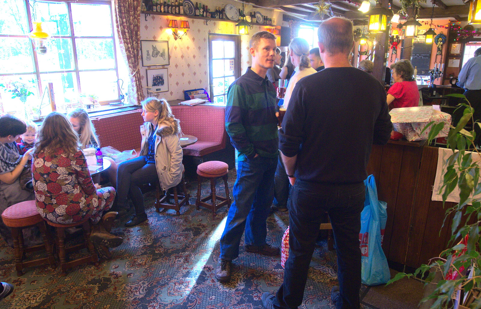 The scene in the Swan from Christmas Day and all that, Brome, Suffolk - 25th December 2013