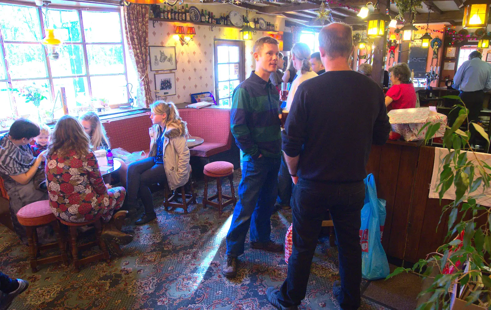 The scene in the Swan, from Christmas Day and all that, Brome, Suffolk - 25th December 2013