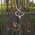 Fred folornly pokes at the locked gates, Christmas Day and all that, Brome, Suffolk - 25th December 2013