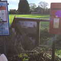 The village noticeboard has fallen over, Christmas Day and all that, Brome, Suffolk - 25th December 2013