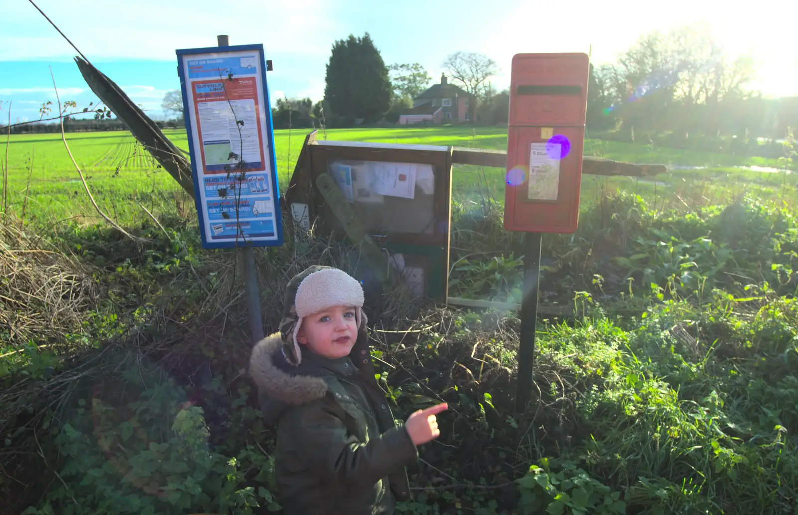 The village noticeboard has fallen over, from Christmas Day and all that, Brome, Suffolk - 25th December 2013