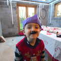 Fred sticks on a cracker moustache, Christmas Day and all that, Brome, Suffolk - 25th December 2013
