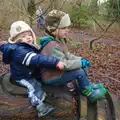 The boys on the dragon, A Boxing Day Walk, Thornham Estate, Suffolk - 26th December 2013